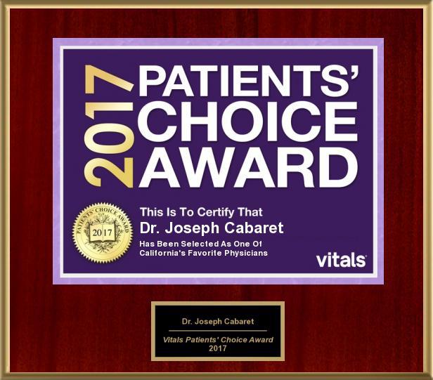 Read more about the article Dr. Joseph Cabaret Honored With 2017 Vitals Patients’ Choice Award